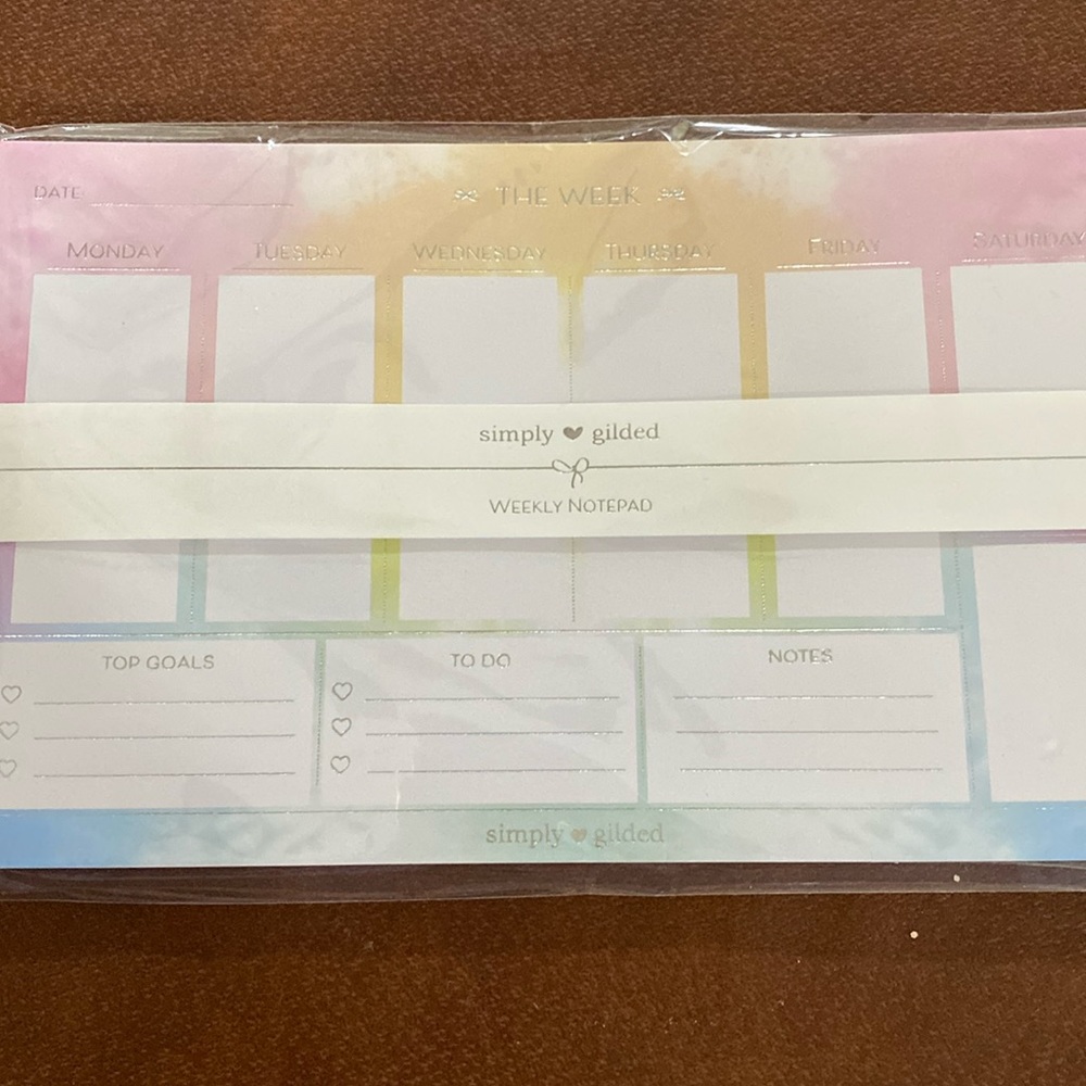 Simply gilded weekly notepad